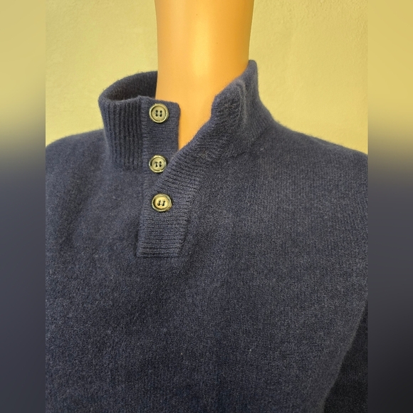 Ledbury Sueter Navy 100% Superfine Wool Made In Italy Size SMALL - Picture 4 of 9
